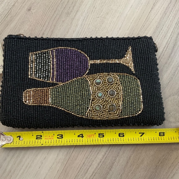 Mary Frances beaded bag with chain, BRAND NEW, Wine glass, bottle, purse clutch - Picture 5 of 12
